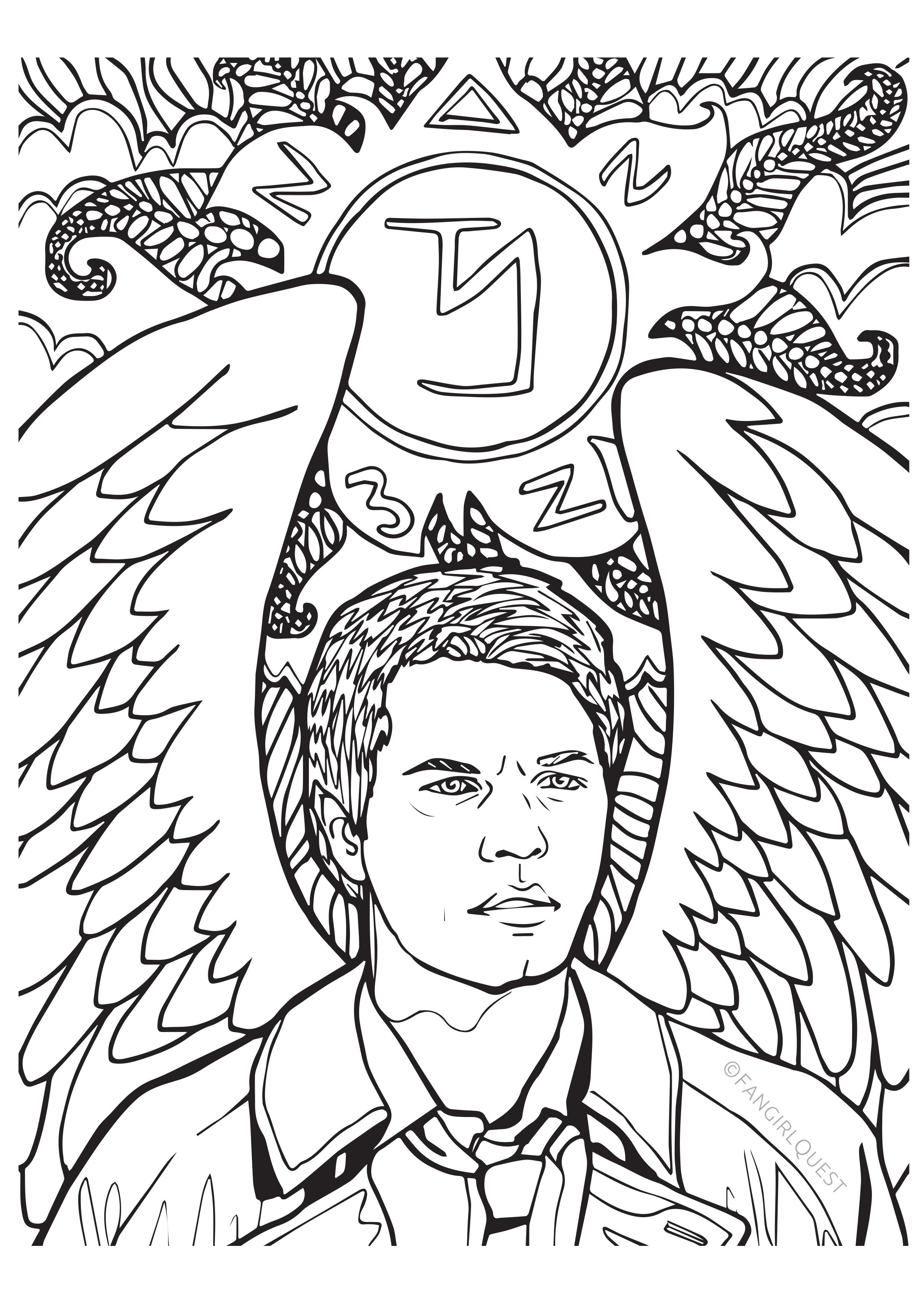 2480x3508 Supernatural Coloring Book Fangirl Quest Supernatural