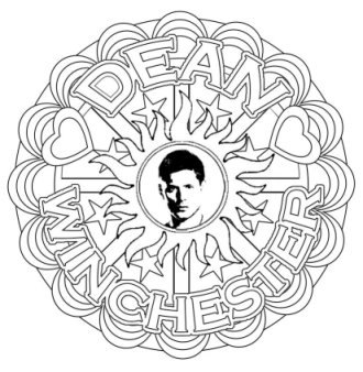330x338 Supernatural Dean Winchester Mandalas Grown Up Colouring