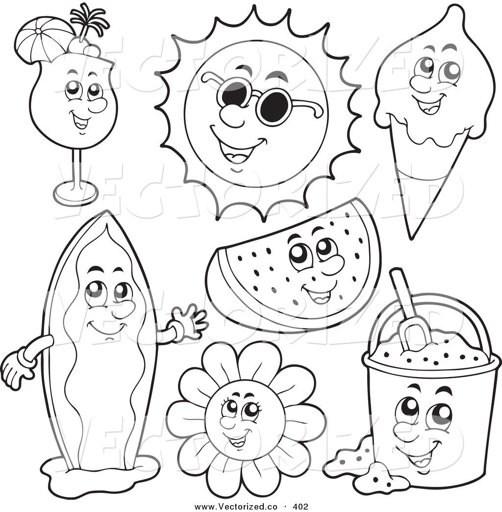 Surfboard Coloring Vector Of A Group Of Coloring Page Outlines 1024x1044 Surfboard Coloring Vector Of A Group Of Coloring Page Outlines