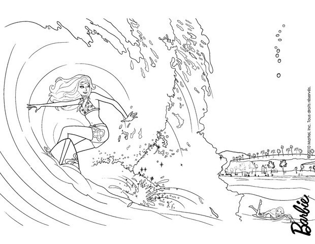 Merliah Surfing Coloring Pages 620x480 Merliah Surfing Coloring Pages