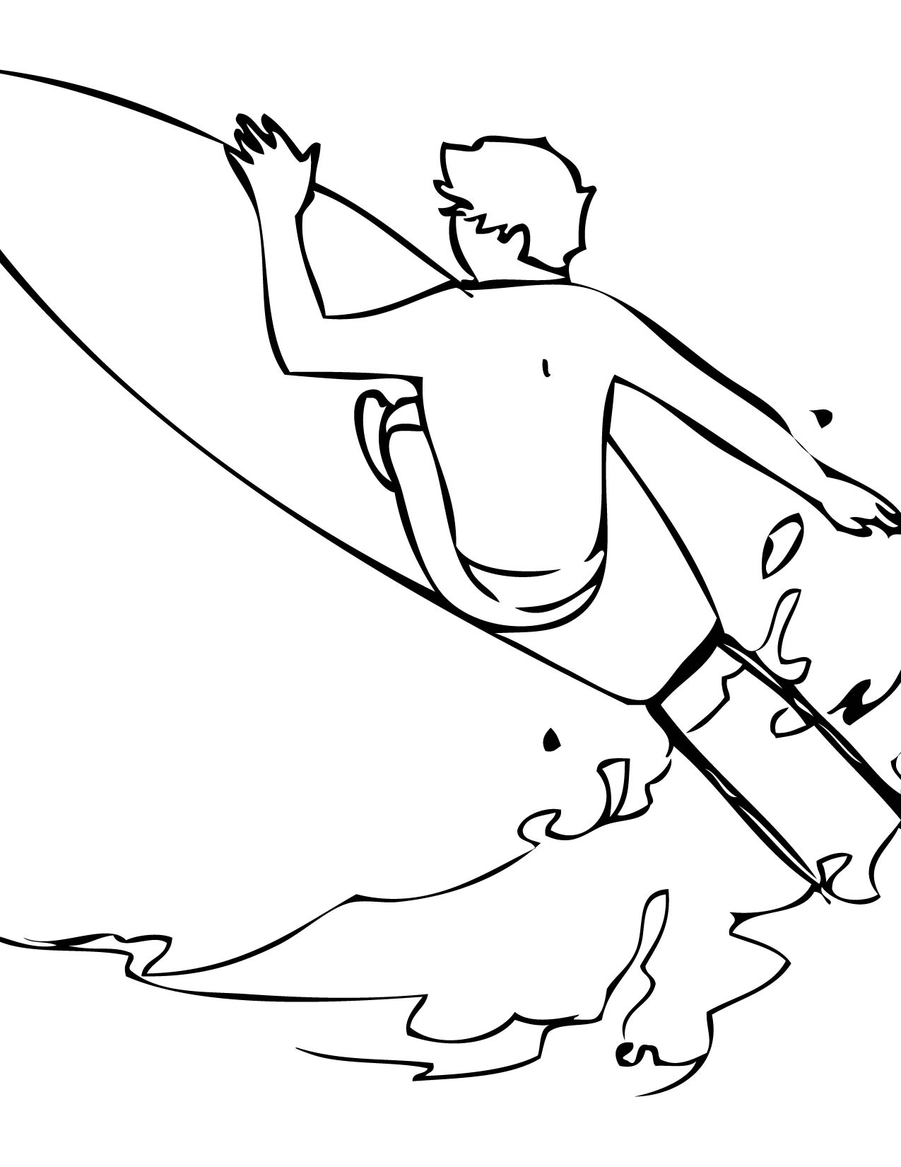 Surfing Coloring Page 1275x1650 Surfing Coloring Page