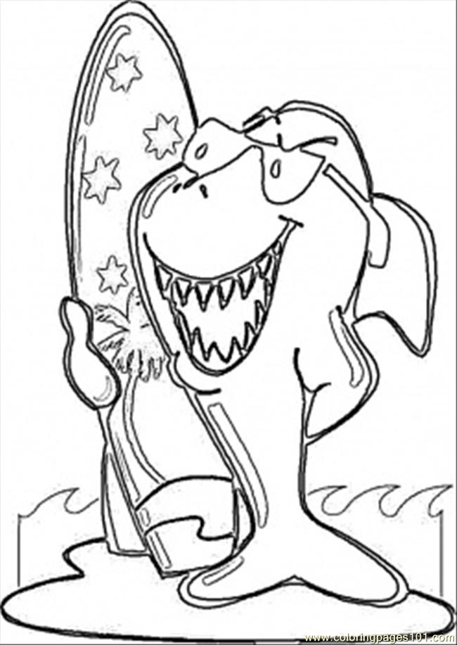 Surfing Shark Coloring Page 650x917 Surfing Shark Coloring Page