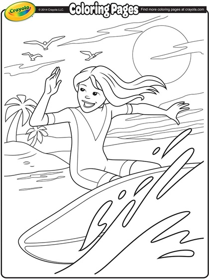 A Girl Surfer Coloring Pages For Kids On Colors 420x560 A Girl Surfer Coloring Pages For Kids On Colors