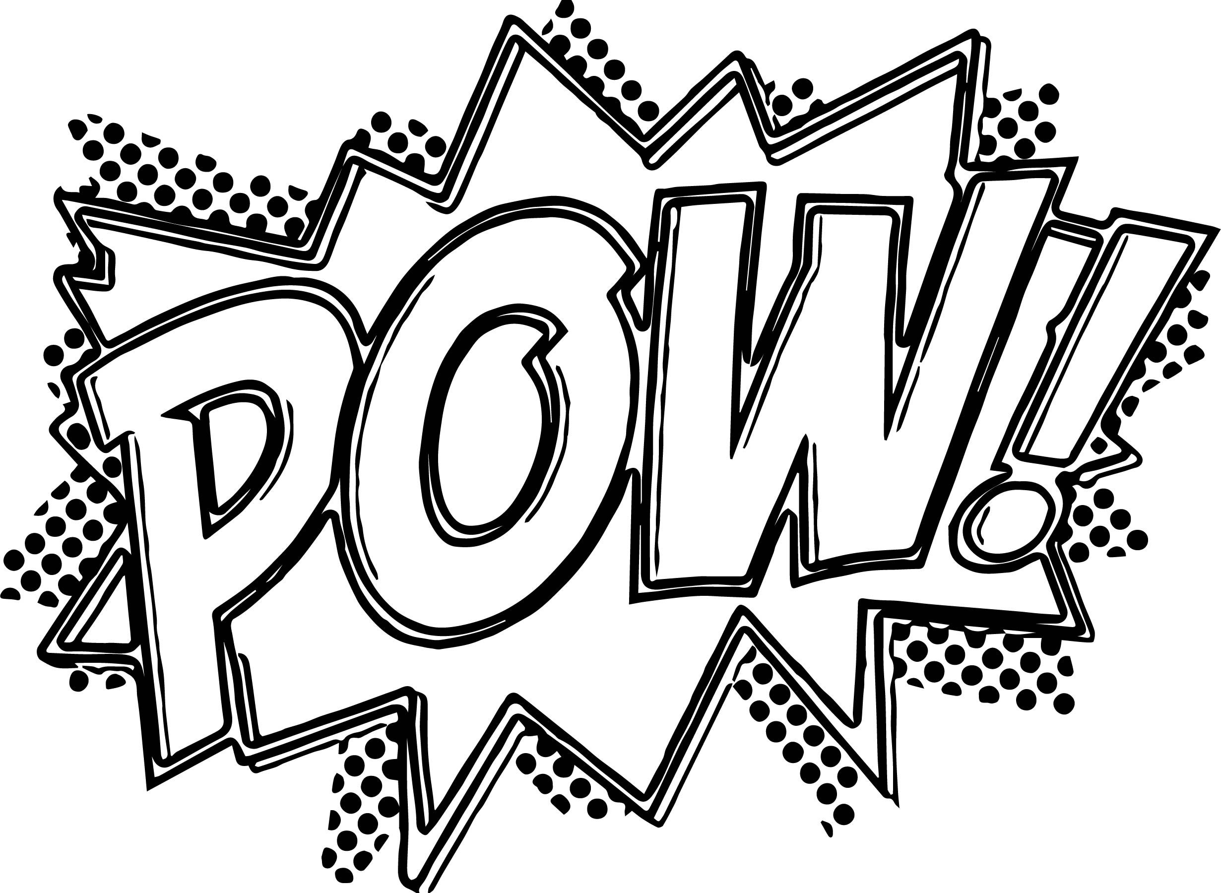 Batman Pow Manga Punch Text Coloring Page 2461x1800 Batman Pow Manga Punch Text Coloring Page