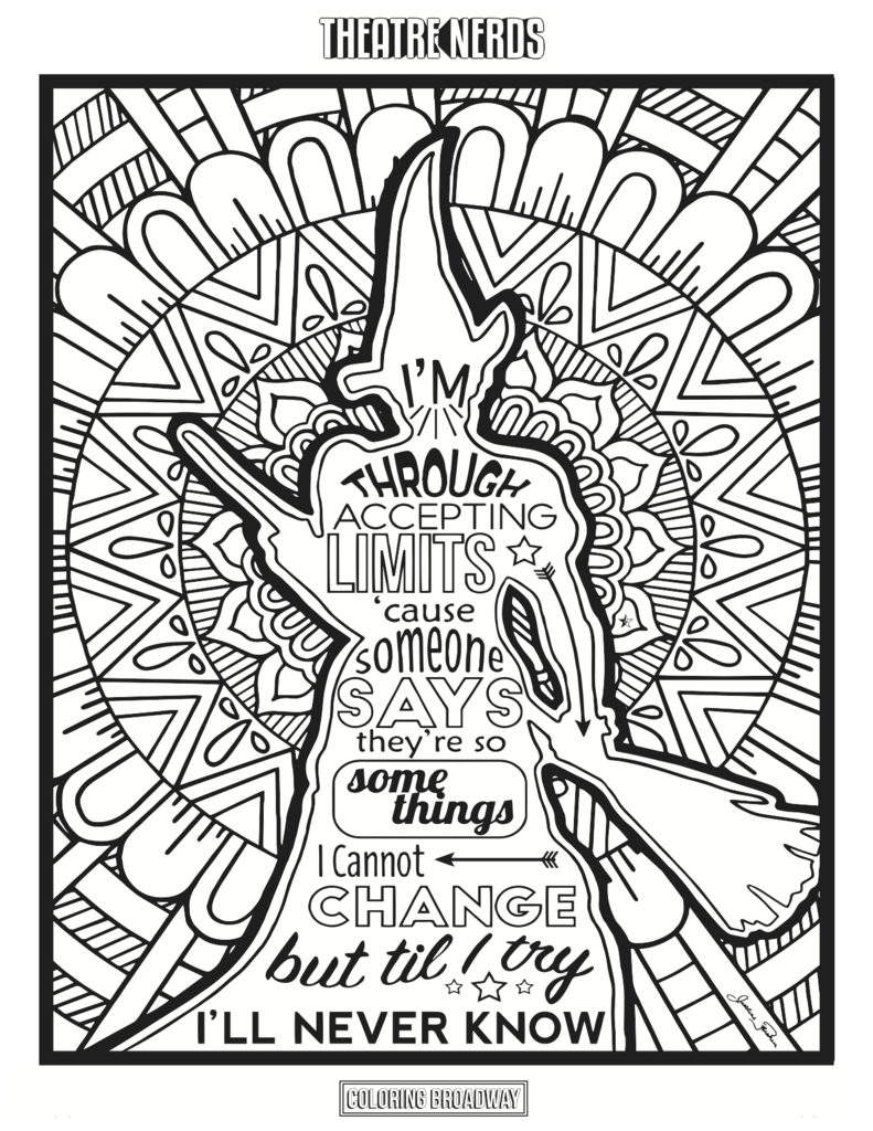 791x1024 Wicked Coloring Pages (4pck) Theatre Nerds Swag Shop