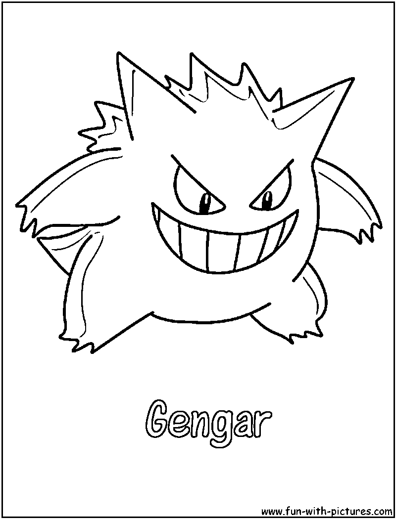 800x1050 Gengar Coloring Pages