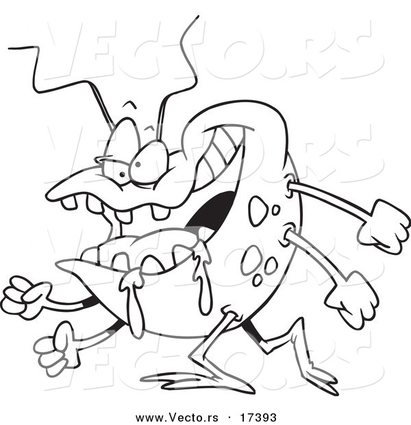 Vector Of A Cartoon Drooling Bug 600x620 Vector Of A Cartoon Drooling Bug