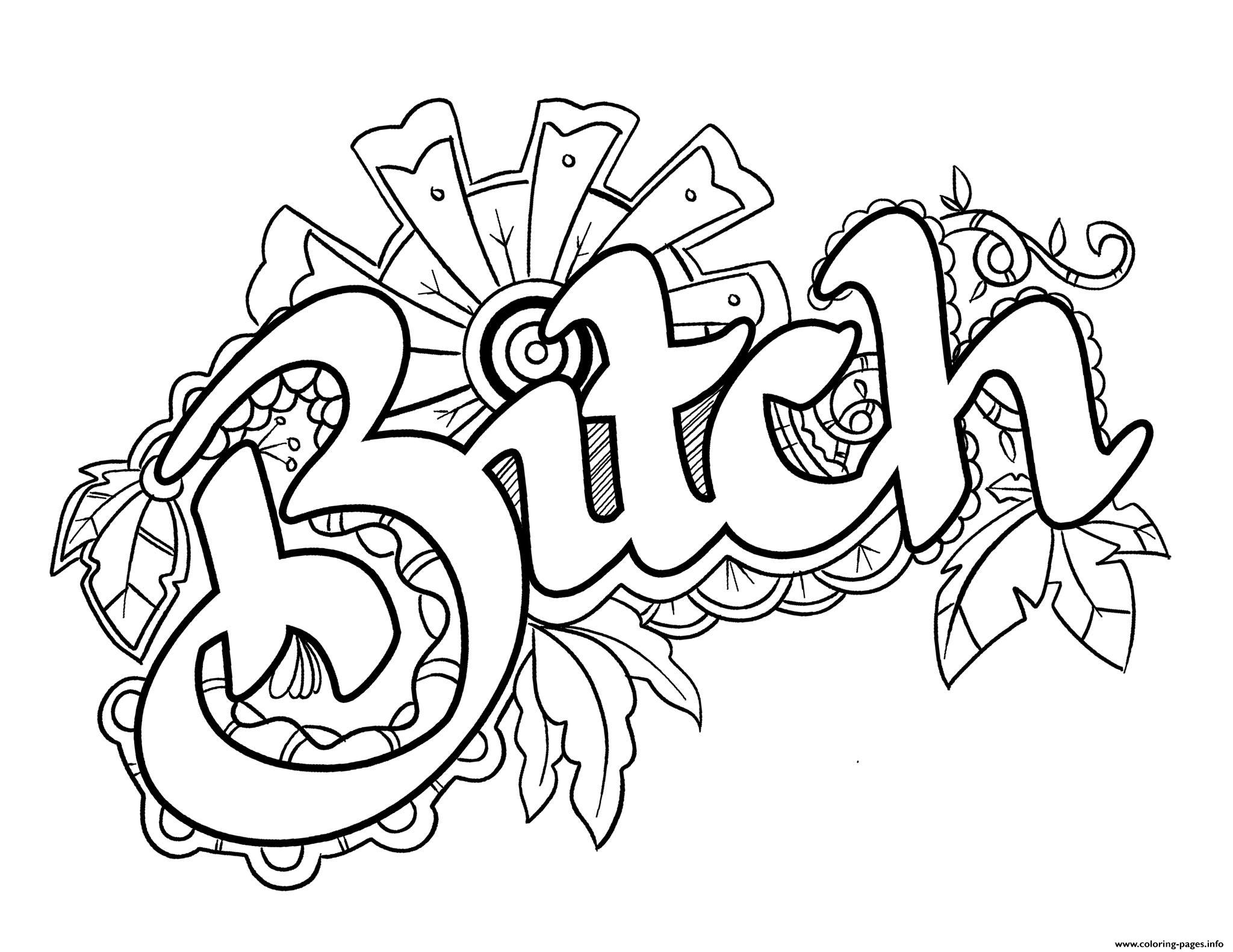 Bitch Swear Word Coloring Pages Printable 2048x1582 Bitch Swear Word Coloring Pages Printable