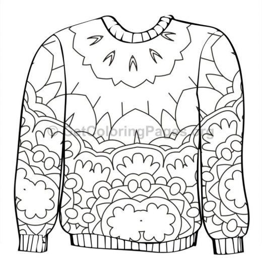 520x520 Christmas Sweater Coloring Page