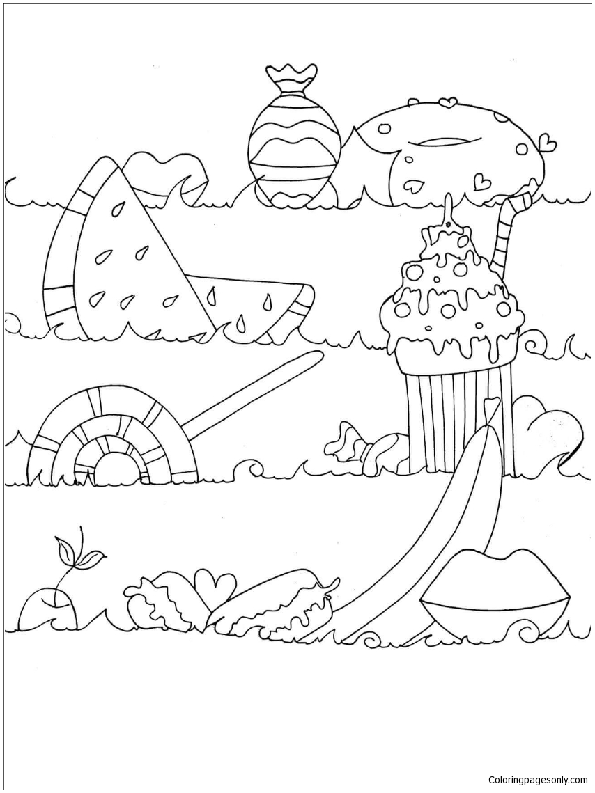 Sea Of Sweets Coloring Page 854x1139 Sea Of Sweets Coloring Page
