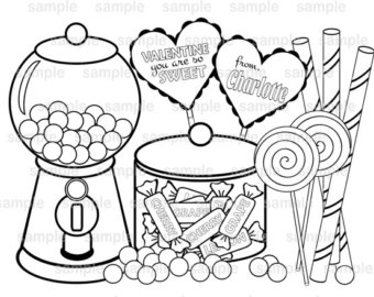 Candy Coloring Page Etsy 340x270 Candy Coloring Page Etsy