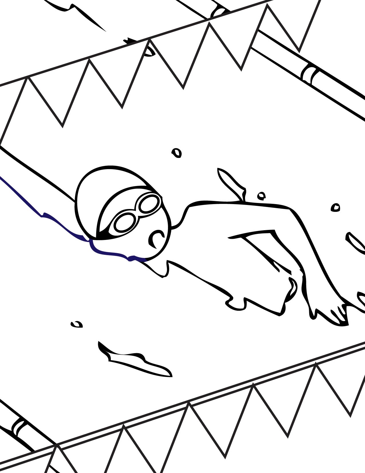 Swimming Coloring Page 1275x1650 Swimming Coloring Page