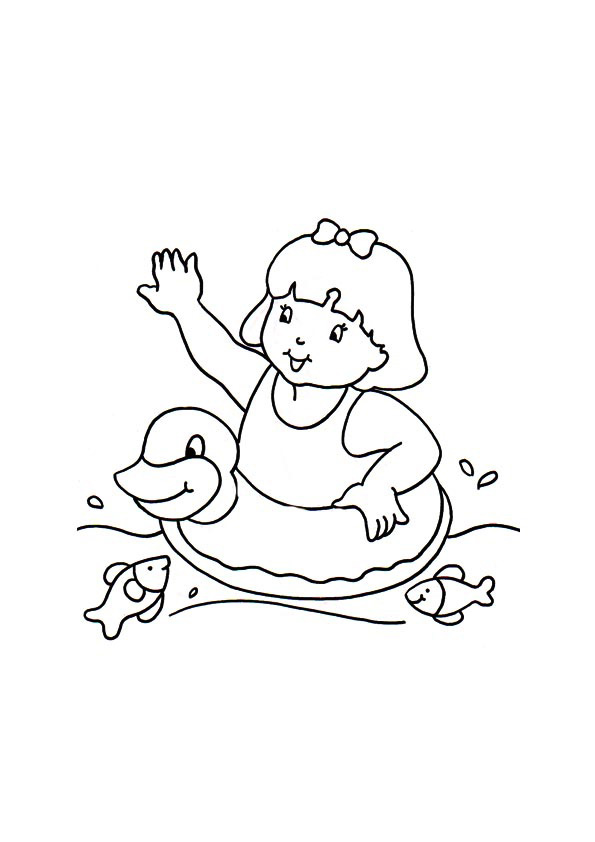 Girls Swimming Coloring Pages 595x842 Girls Swimming Coloring Pages