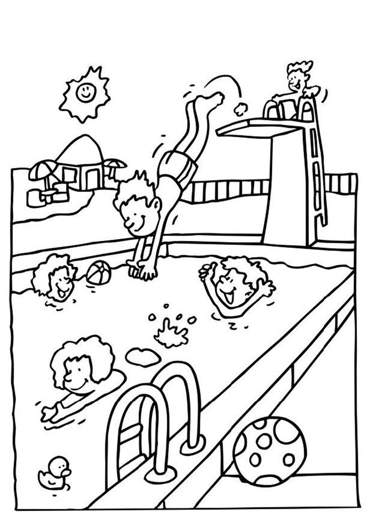 736x1042 Summer Pool Coloring Pages Download And Print For Free Coloring