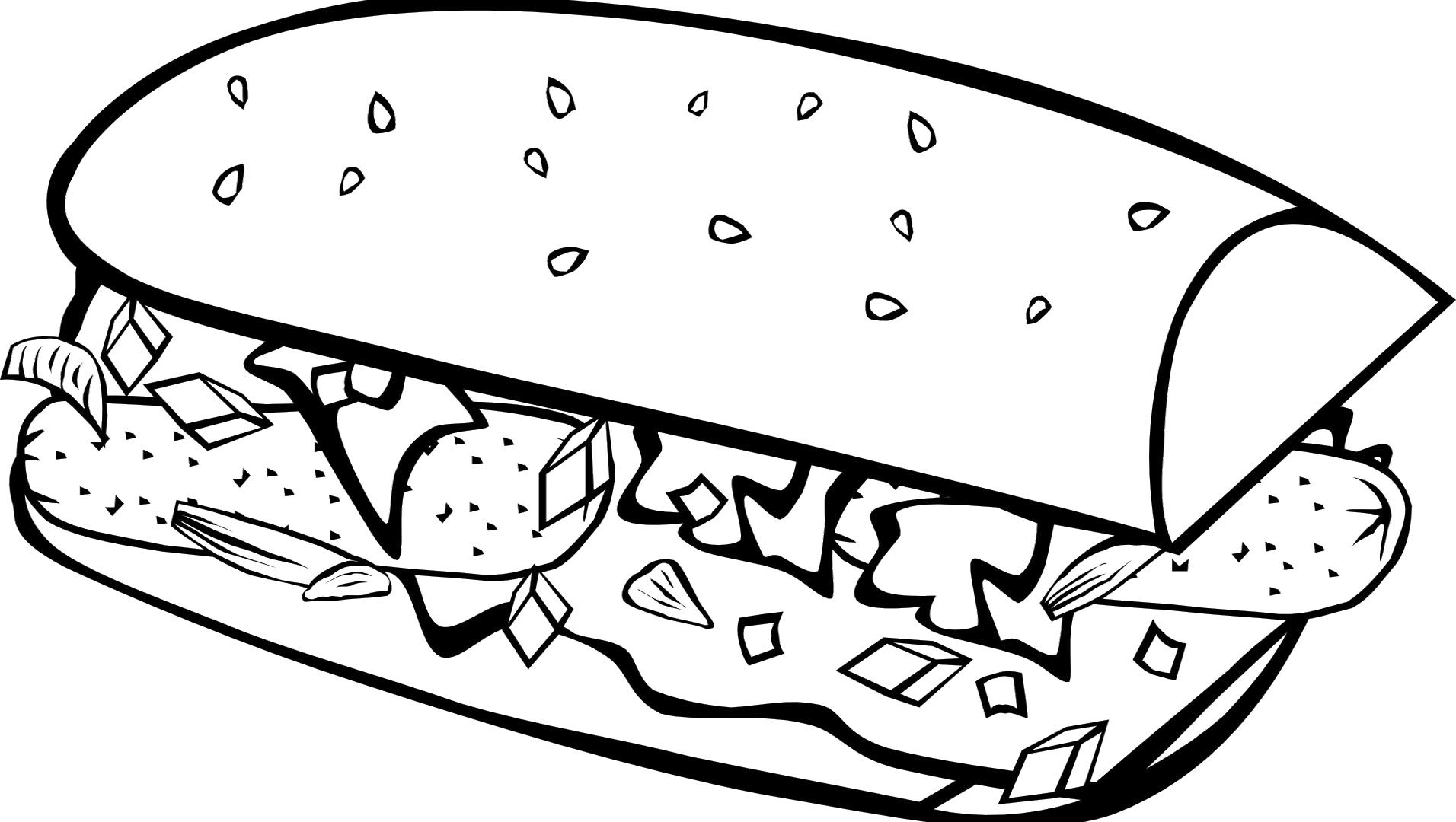 1912x1080 Coloring Pages Sandwich Home Housework Ready Food Free Kids Ice