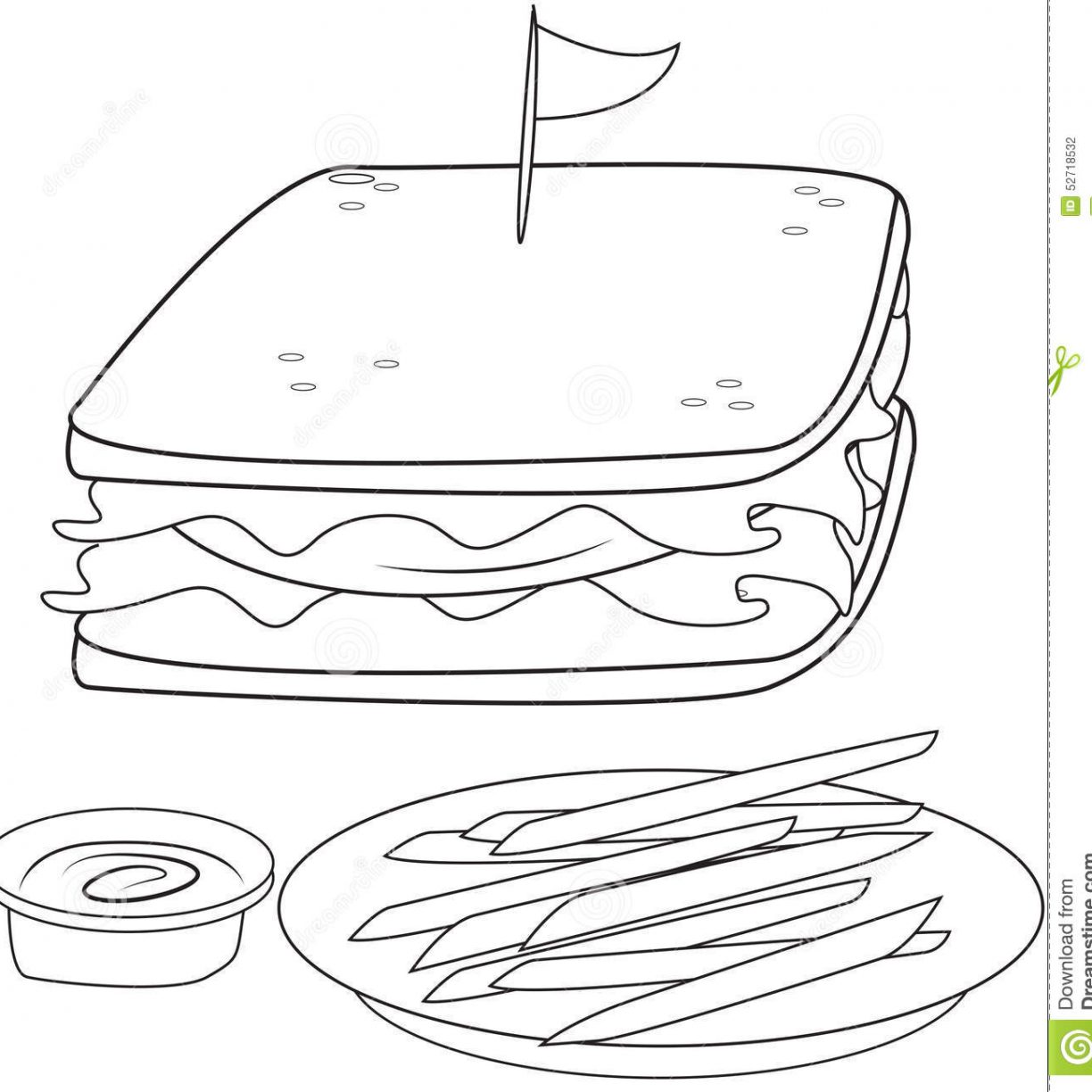 1224x1224 Sunday School Lessons Coloring Pages Sandwich Food Free Kids Print