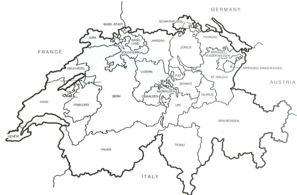 1024x671 Cities Of Swiss Outline Map Coloring Page