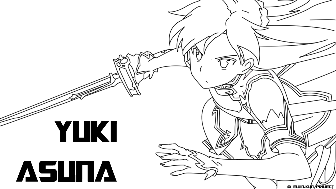 Sword Art Online Coloring Pages 1280x720 Sword Art Online Coloring Pages