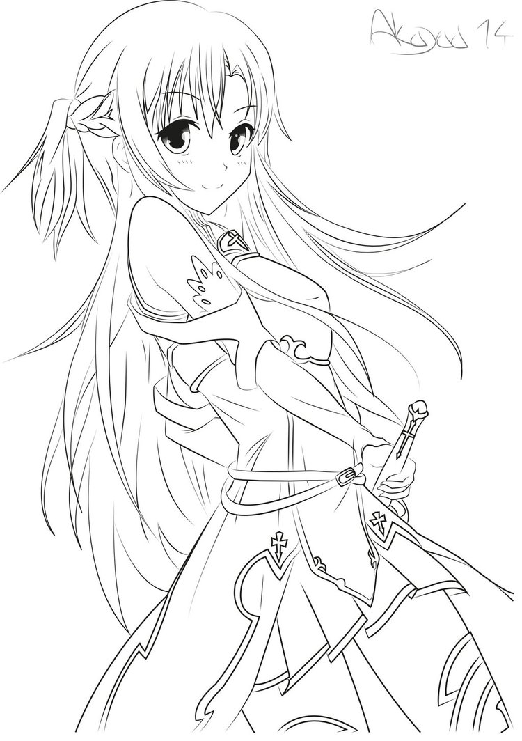Sword Art Online Coloring Pages Qqa Me 750x1064 Sword Art Online Coloring Pages Qqa Me