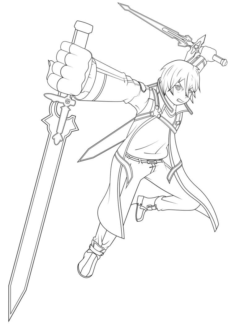 Sword Art Online Kirito Coloring Pages Images Color Me 763x1047 Sword Art Online Kirito Coloring Pages Images Color Me