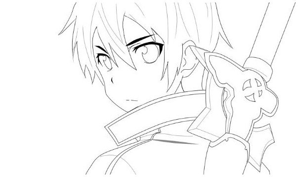 Kirito Sword Art Online Coloring Pages Drawing Board Weekly 607x358 Kirito Sword Art Online Coloring Pages Drawing Board Weekly