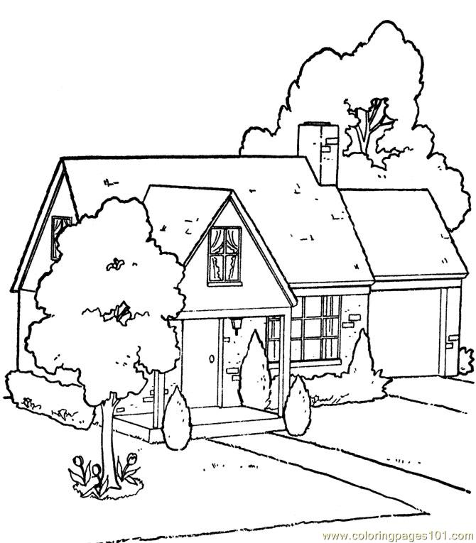 670x765 Garden House Coloring Page