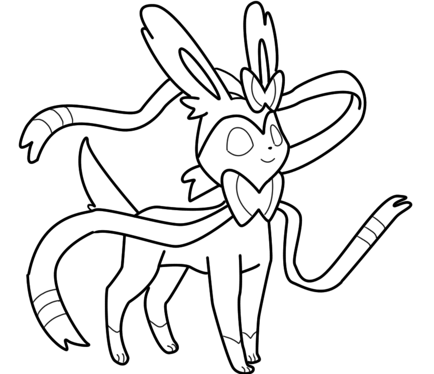Sylveon Coloring Page 2 By Bellatrixie White 864x744 Sylveon Coloring Page 2 By Bellatrixie White