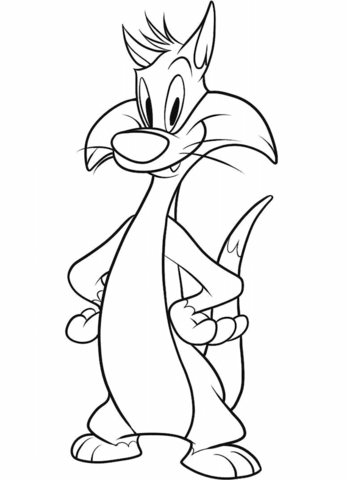 348x480 Sylvester Coloring Page Looney Tunes Looney Tunes