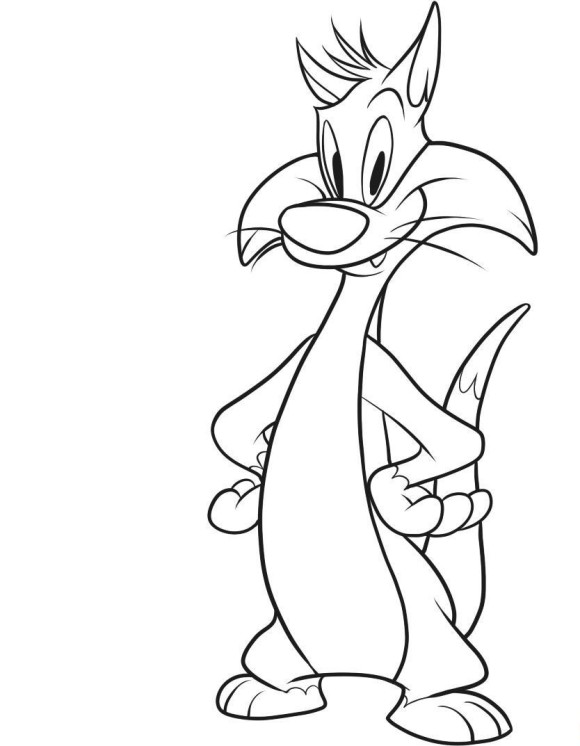 580x746 Baby Looney Tunes Sylvester Coloring Pages Color Bros