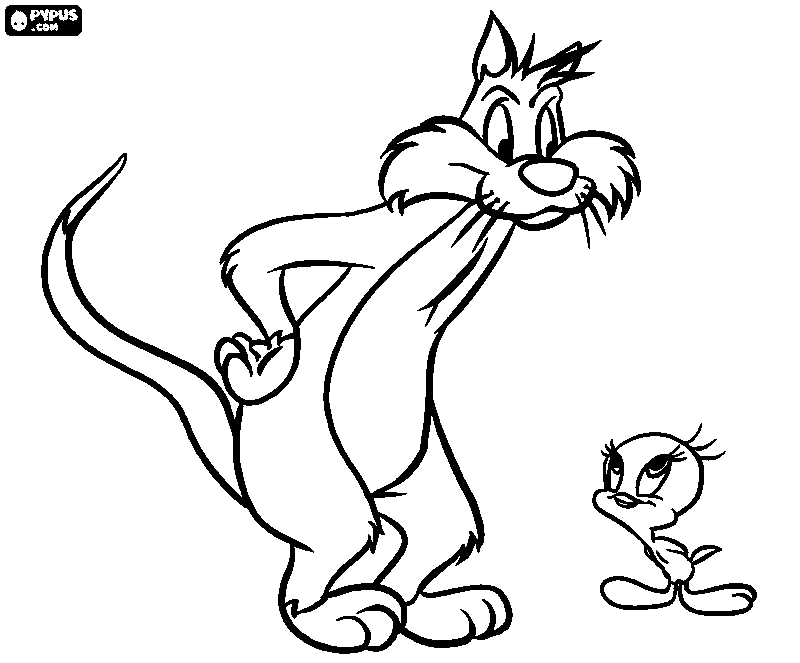 800x663 Tweety Bird And Sylvester Coloring Pages