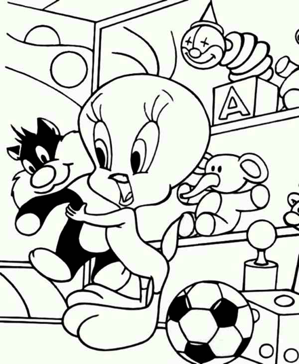 600x730 Tweety Bird And Sylvester Doll Coloring Pages