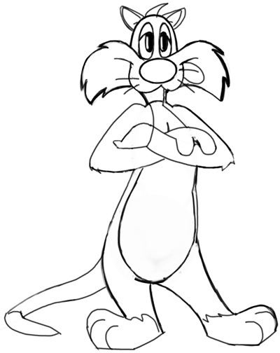 400x504 Cartoon Design Sylvester Coloring Pages Looney Tunes