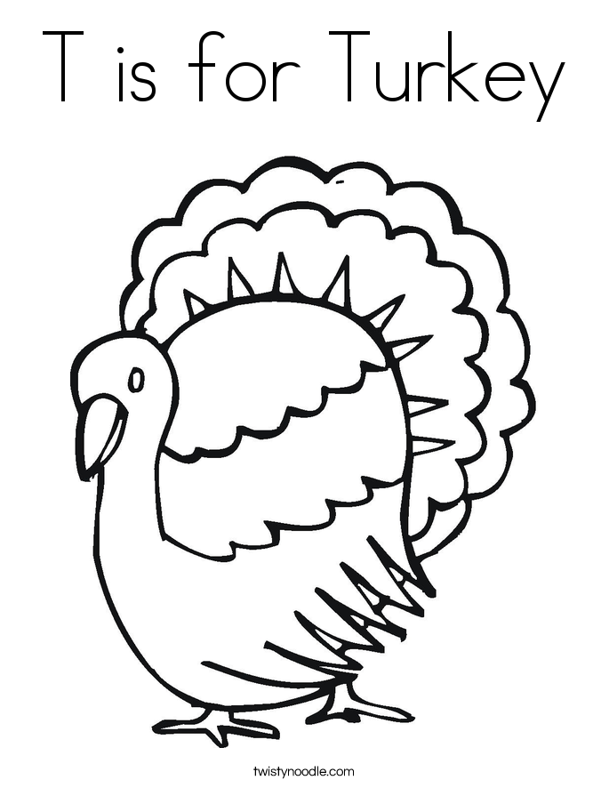 685x886 T Is For Turkey Coloring Page