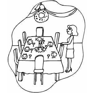 300x300 Dinner Table Coloring Page