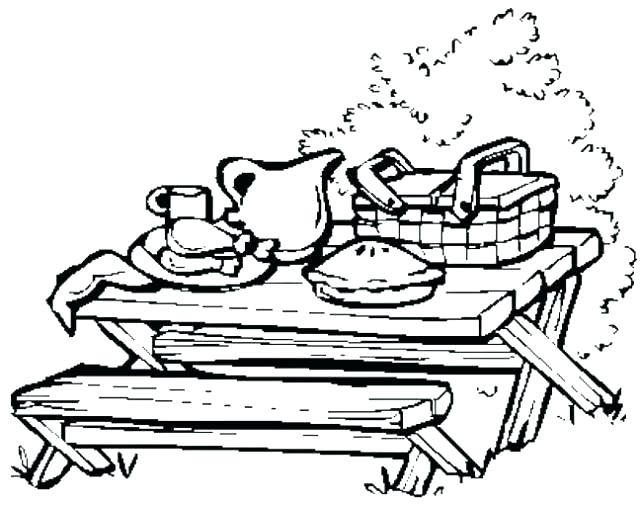 640x505 Picnic Coloring Page Picnic Coloring Pages Picnic Table Coloring