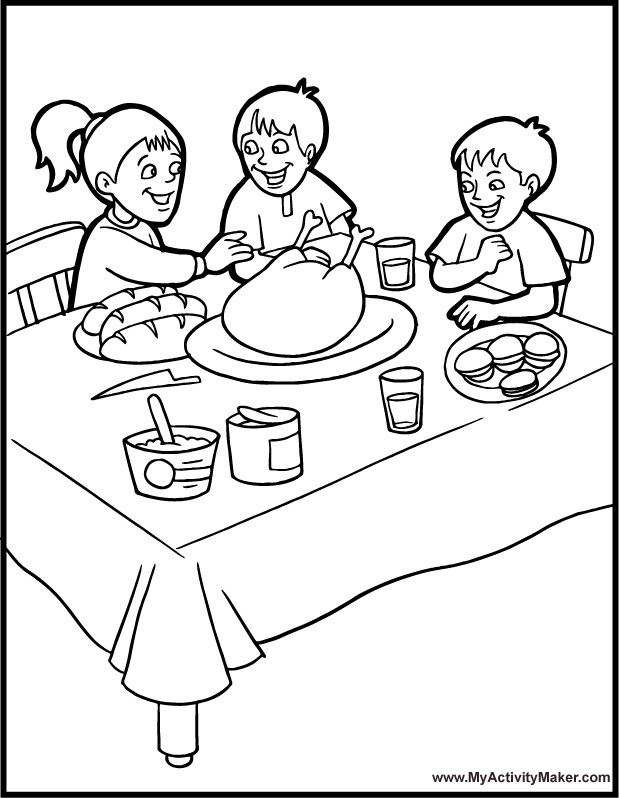 Thanksgiving Dinner Coloring Pages 619x798 Thanksgiving Dinner Coloring Pages
