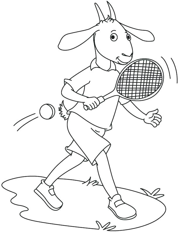 Tennis Coloring Pages Tennis Coloring Pages Goat Playing Tennis 612x792 Tennis Coloring Pages Tennis Coloring Pages Goat Playing Tennis