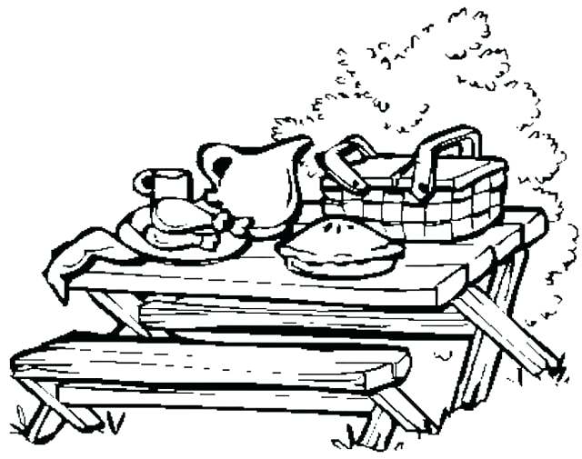 640x505 Picnic Table Cloth Coloring Page How To Build A For Amusing Free