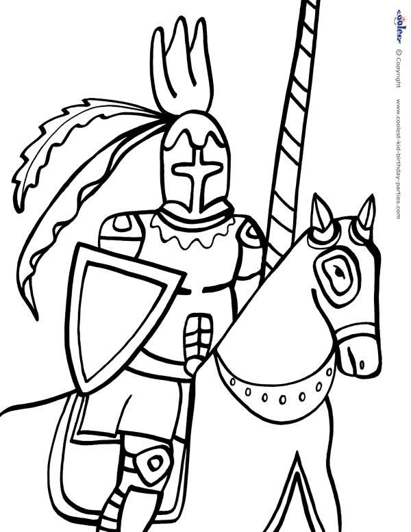 600x777 Printable Knight Coloring Page 3