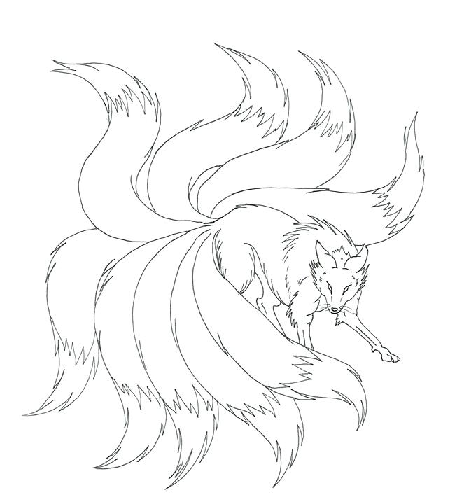 650x717 As Well As Nine Tails Coloring Pages 9 Tailed Fox Coloring Pages