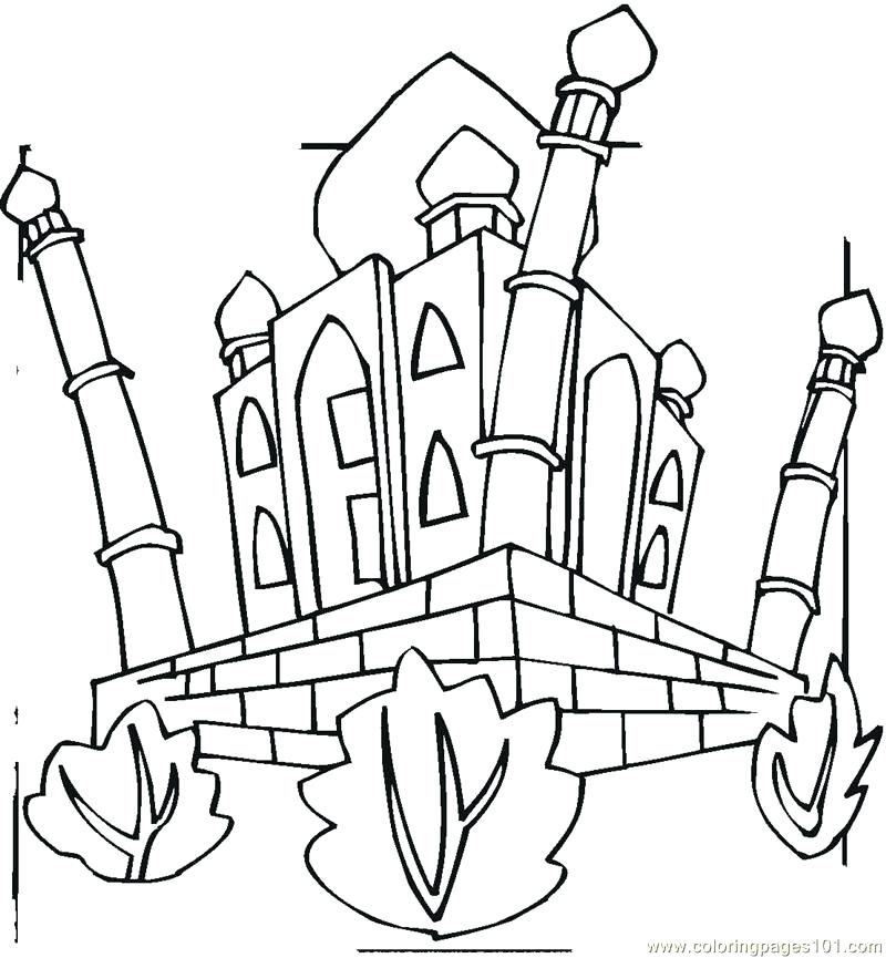800x865 Taj Mahal Coloring Page Coloring Pages Architecture Sightseeing