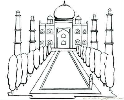 400x322 Taj Mahal Coloring Page Free Colouring Sheets Toys Children Book