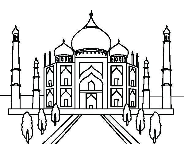 Taj Mahal Coloring Page at GetColorings.com | Free printable colorings ...