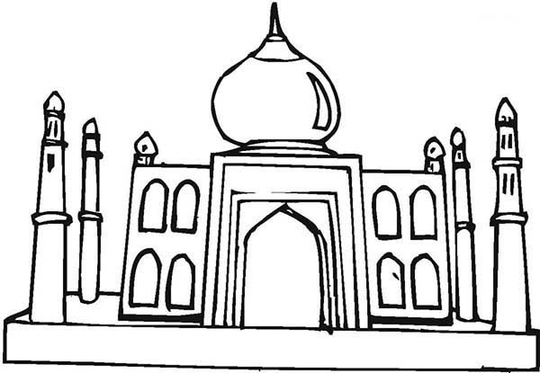 600x415 Depiction Of Taj Mahal Coloring Page