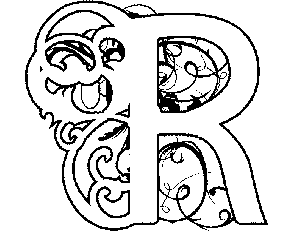 Illuminated R Coloring Page 300x231 Illuminated R Coloring Page