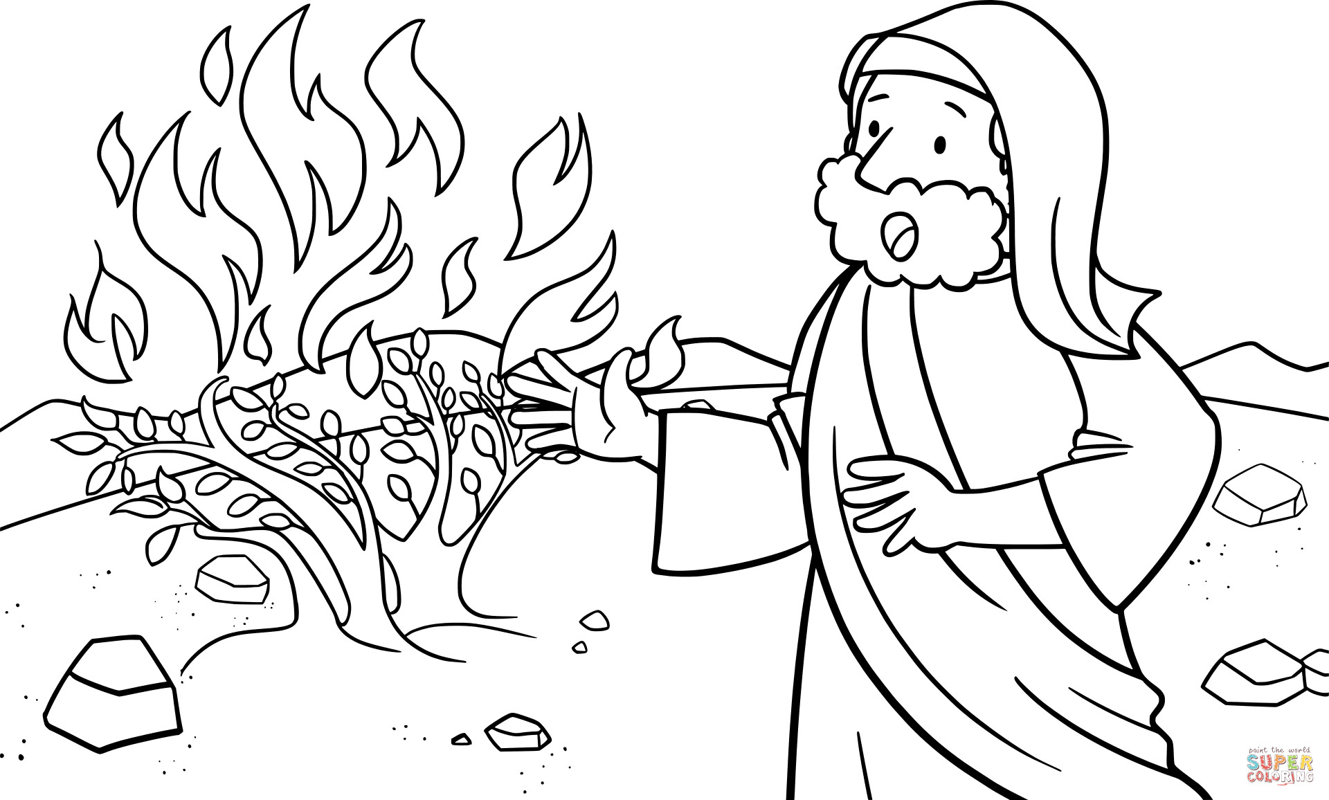 1920x1156 Moses And The Burning Bush Coloring Pages Inspirational Moses