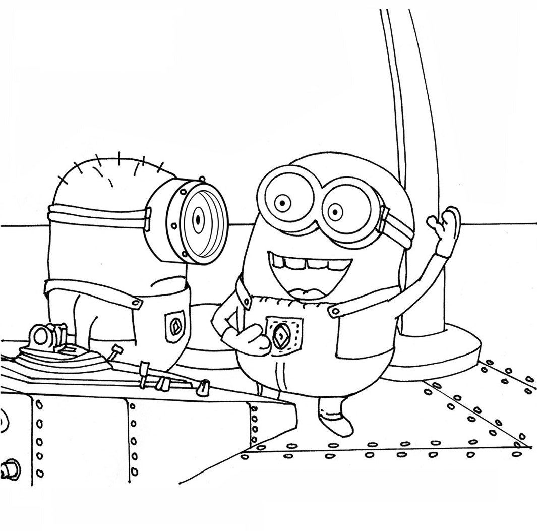 1065x1053 Stuart And His Friend Talking Coloring Pages All Things Minion