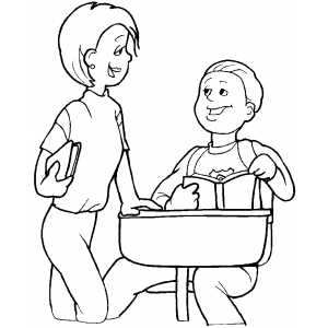 300x300 Students Talking Coloring Page