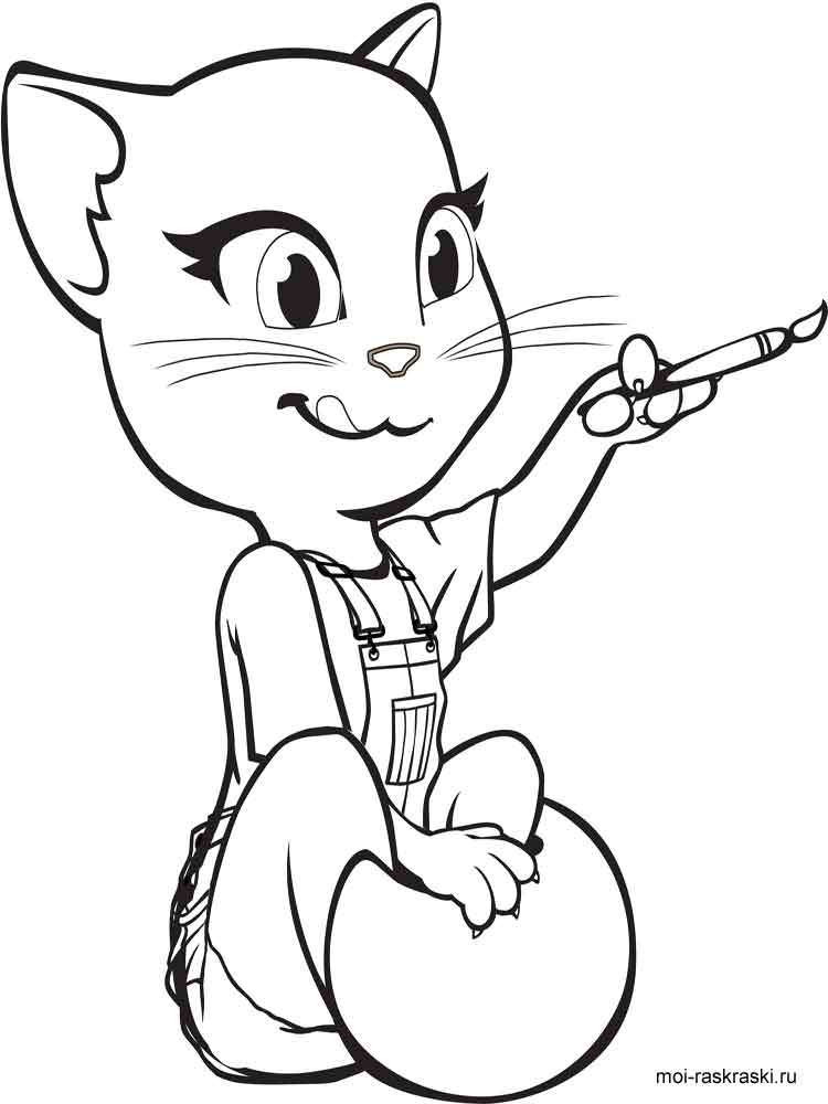 750x1000 Talking Angela Coloring Pages