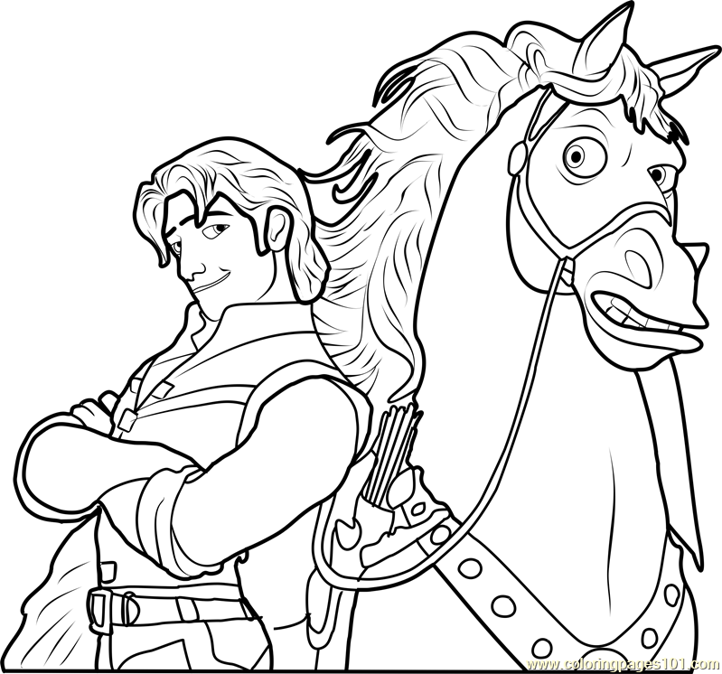 Flynn With Maximus Coloring Page 799x746 Flynn With Maximus Coloring Page